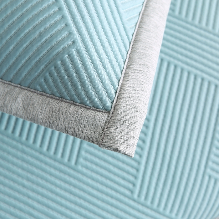 91家纺网 家纺一手货源 找家纺 小牛席业 2026新款魔力方块冷感豆豆枕套凉枕套夏天枕套冰丝枕套竹枕套藤枕套冰藤枕套 魔力方块冷感豆豆凉枕套-蓝色