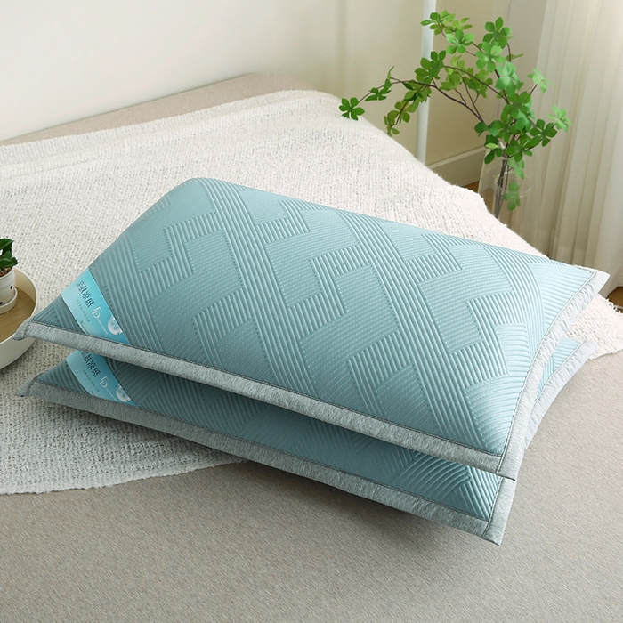 91家纺网 家纺一手货源 找家纺 小牛席业 2026新款魔力方块冷感豆豆枕套凉枕套夏天枕套冰丝枕套竹枕套藤枕套冰藤枕套 魔力方块冷感豆豆凉枕套-蓝色