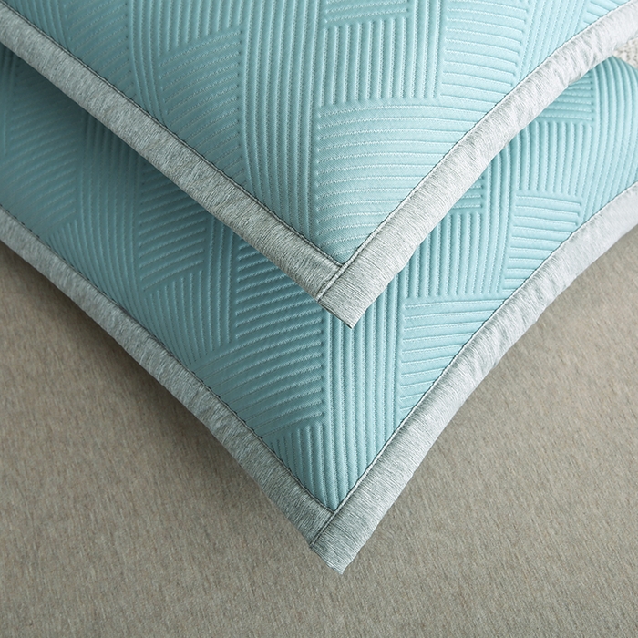 91家纺网 家纺一手货源 找家纺 小牛席业 2026新款魔力方块冷感豆豆枕套凉枕套夏天枕套冰丝枕套竹枕套藤枕套冰藤枕套 魔力方块冷感豆豆凉枕套-蓝色