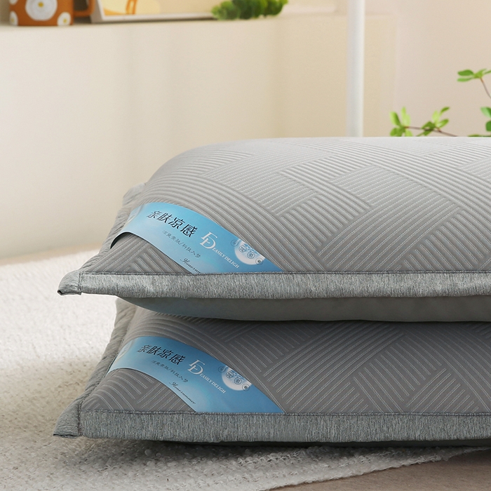 91家纺网 家纺一手货源 找家纺 小牛席业 2026新款魔力方块冷感豆豆枕套凉枕套夏天枕套冰丝枕套竹枕套藤枕套冰藤枕套 魔力方块冷感豆豆凉枕套-灰色