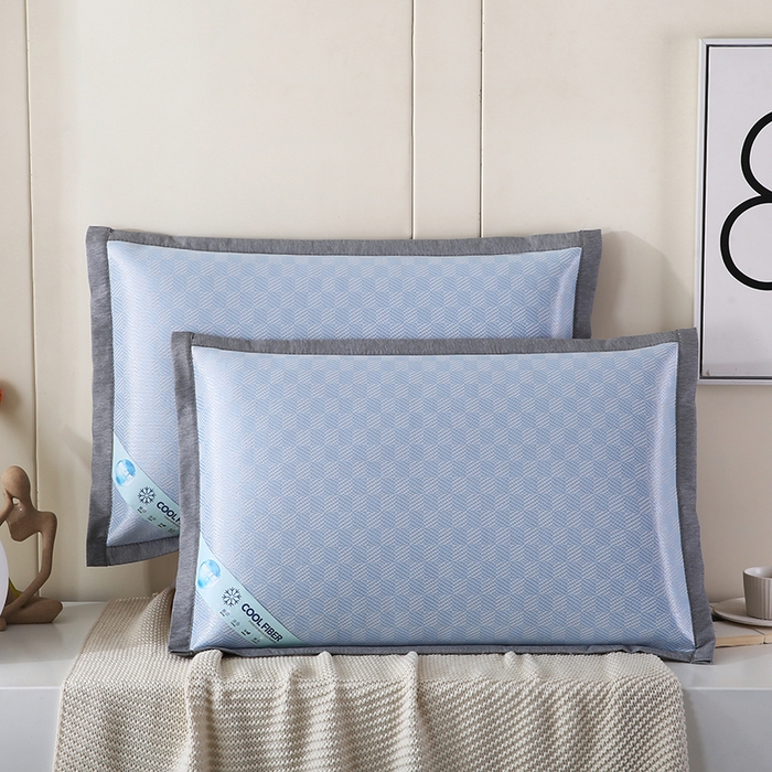 91家纺网 家纺一手货源 找家纺 小牛席业 2026新款棋盘格冰丝夏凉枕套凉席藤席冰藤席冰丝席草席竹席枕套 蓝色