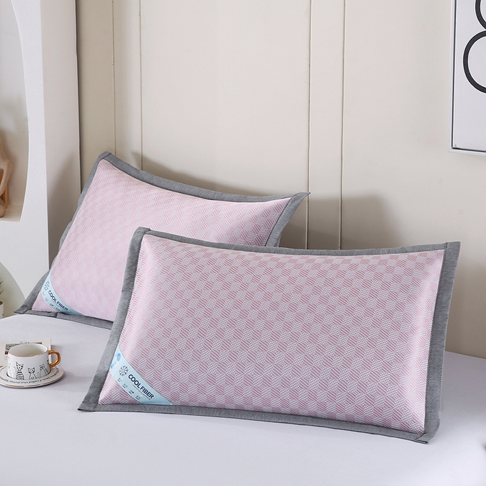 91家纺网 家纺一手货源 找家纺 小牛席业 2026新款棋盘格冰丝夏凉枕套凉席藤席冰藤席冰丝席草席竹席枕套 粉色