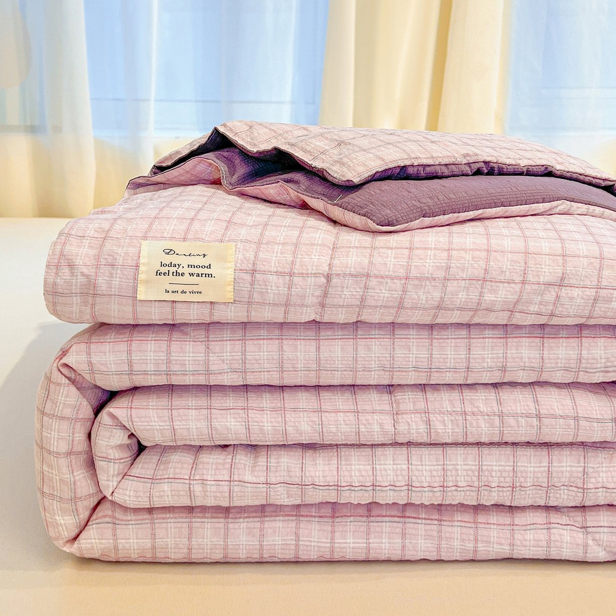 91家纺网 家纺一手货源 找家纺 （总）老帅的工厂店 2026新款无印风泡芙棉大豆夏被