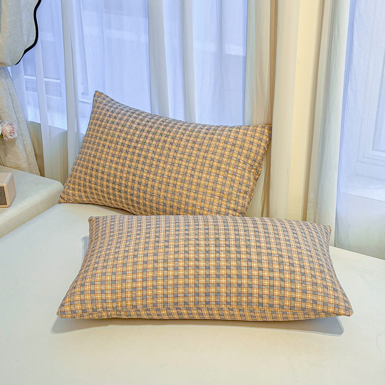 91家纺网 家纺一手货源 找家纺 老帅的工厂店 2026新款无印风泡芙棉大豆夏被 焦糖布朗