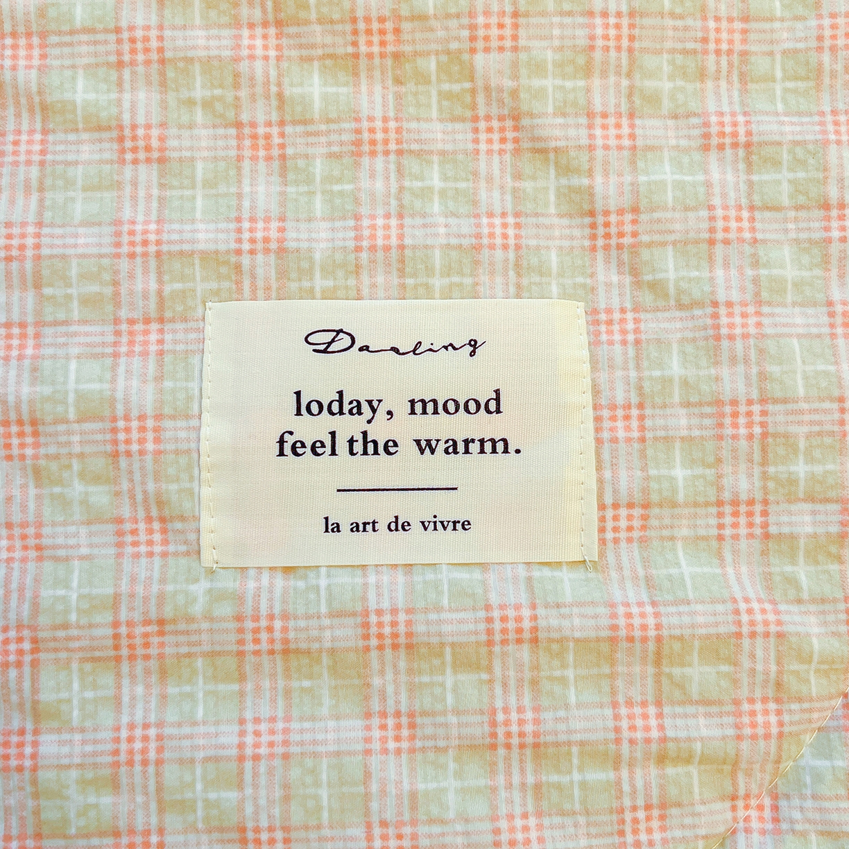 91家纺网 家纺一手货源 找家纺 老帅的工厂店 2026新款无印风泡芙棉大豆夏被 杏橘织格