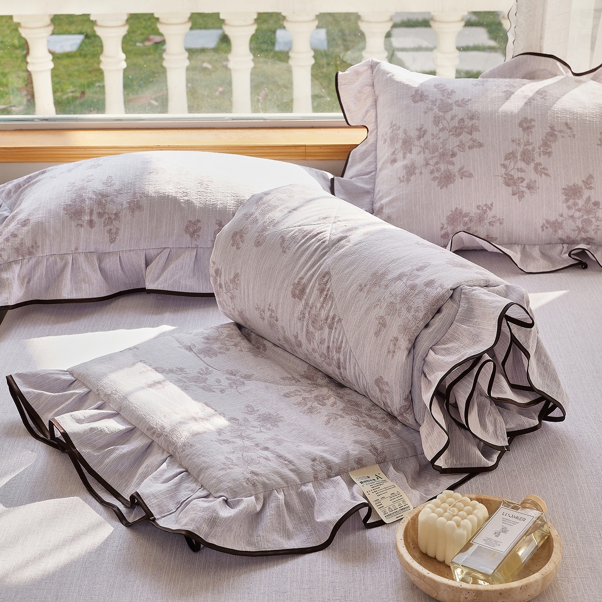 91家纺网 家纺一手货源 找家纺 （总）梵克保罗 2026春夏新款提花色织花边夏被四件套单夏被空调被