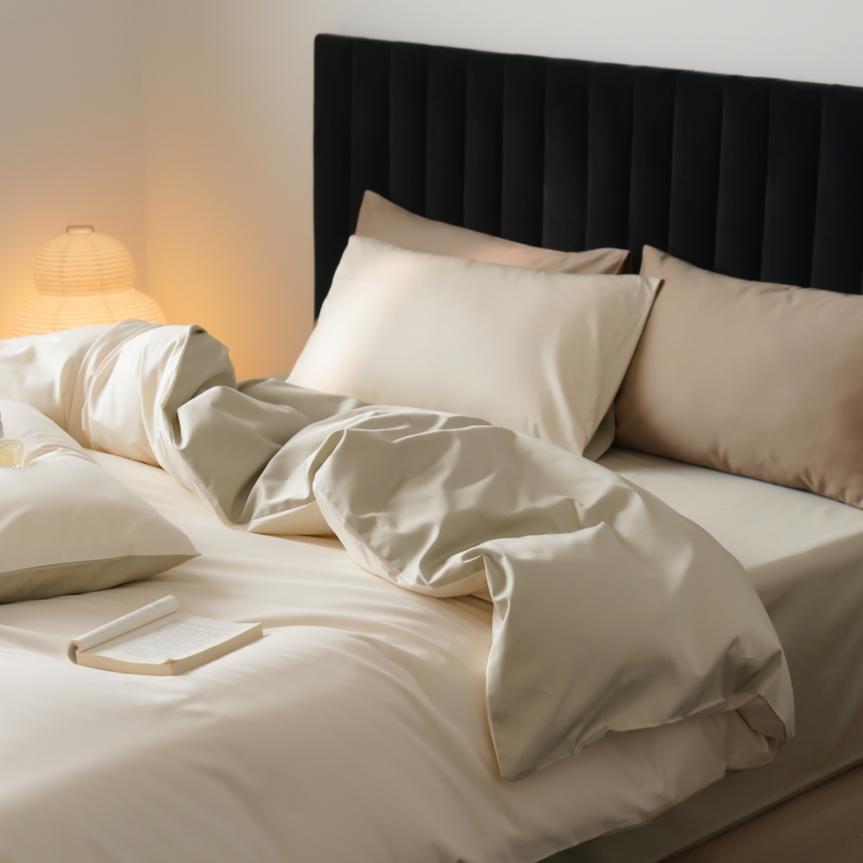 91家纺网 家纺一手货源 找家纺 （总）玉宇阁家居 2026春夏新款50S双股全棉纯棉贡缎拼色四件套