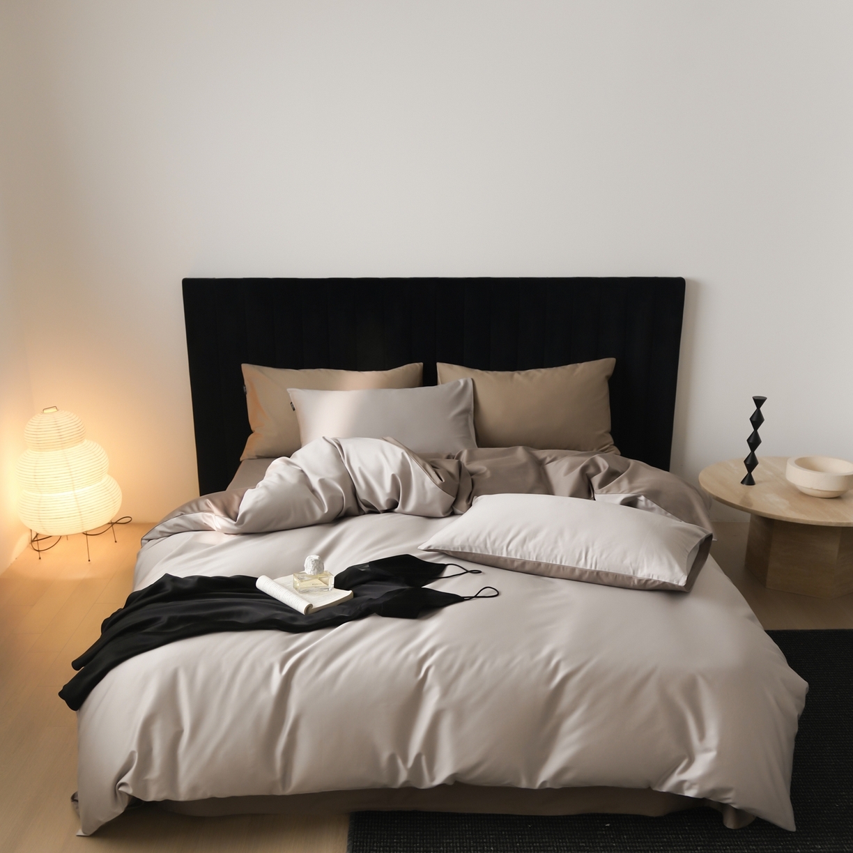 91家纺网 家纺一手货源 找家纺 （总）玉宇阁家居 2026春夏新款50S双股全棉纯棉贡缎拼色四件套