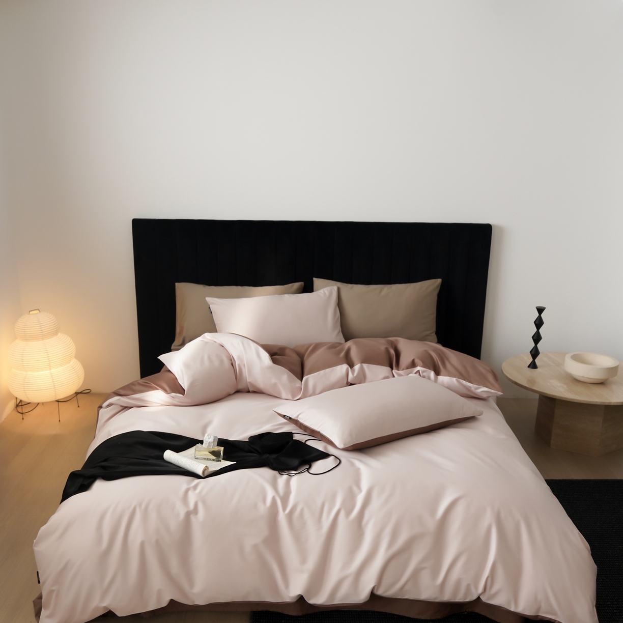 91家纺网 家纺一手货源 找家纺 （总）玉宇阁家居 2026春夏新款50S双股全棉纯棉贡缎拼色四件套