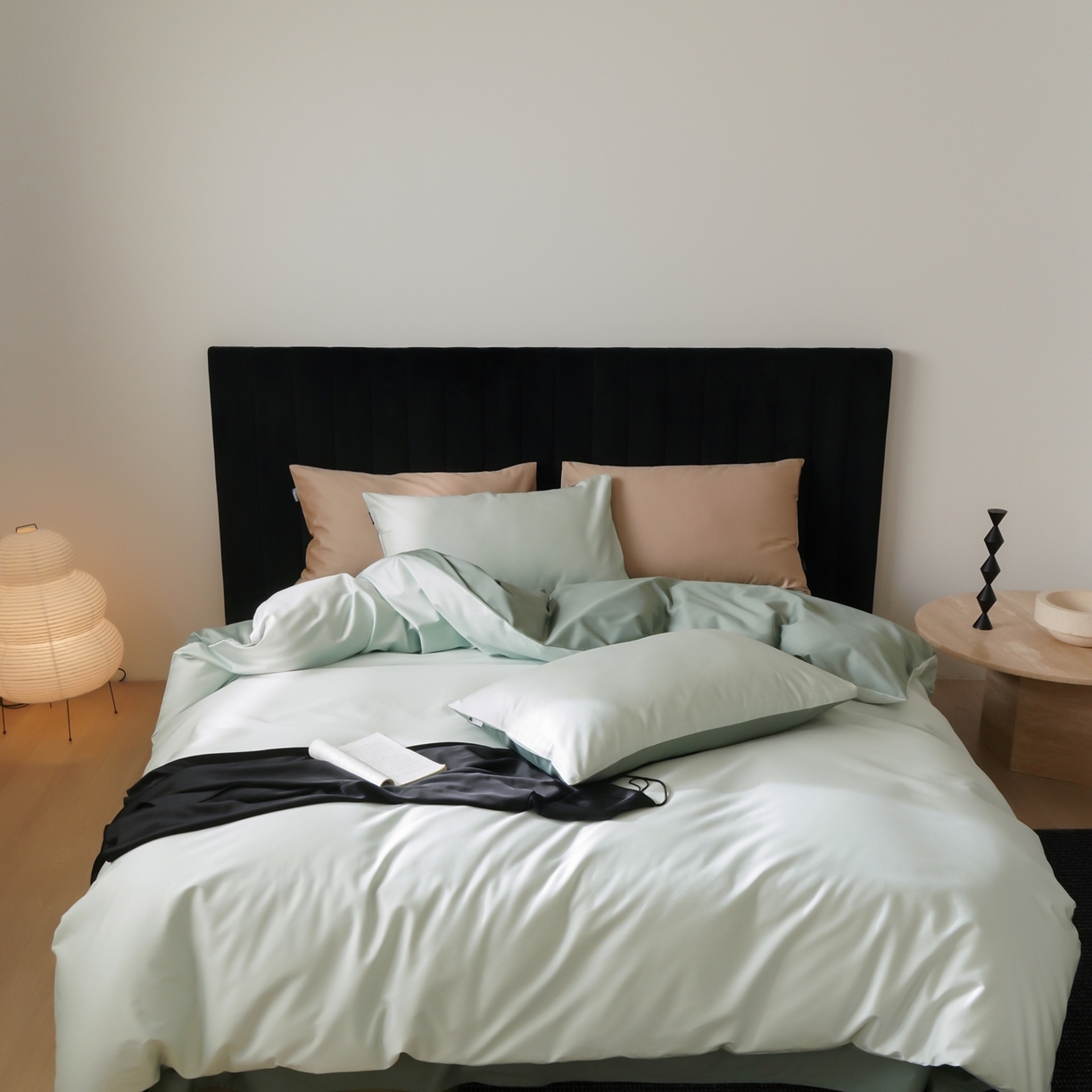 91家纺网 家纺一手货源 找家纺 （总）玉宇阁家居 2026春夏新款50S双股全棉纯棉贡缎拼色四件套