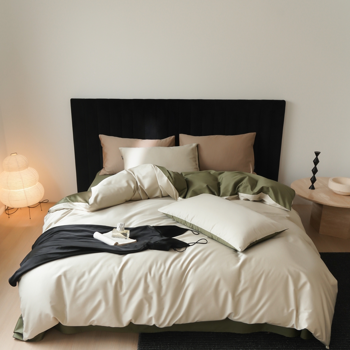 91家纺网 家纺一手货源 找家纺 （总）玉宇阁家居 2026春夏新款50S双股全棉纯棉贡缎拼色四件套