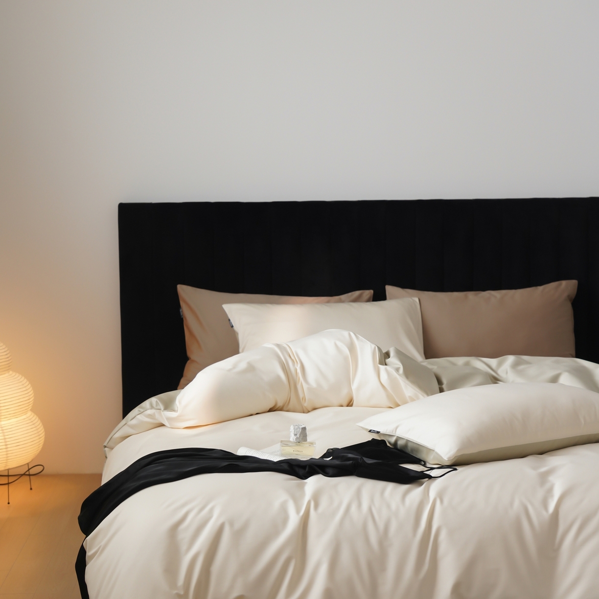 91家纺网 家纺一手货源 找家纺 玉宇阁家居 2026春夏新款50S双股全棉纯棉贡缎拼色四件套 白日山茶