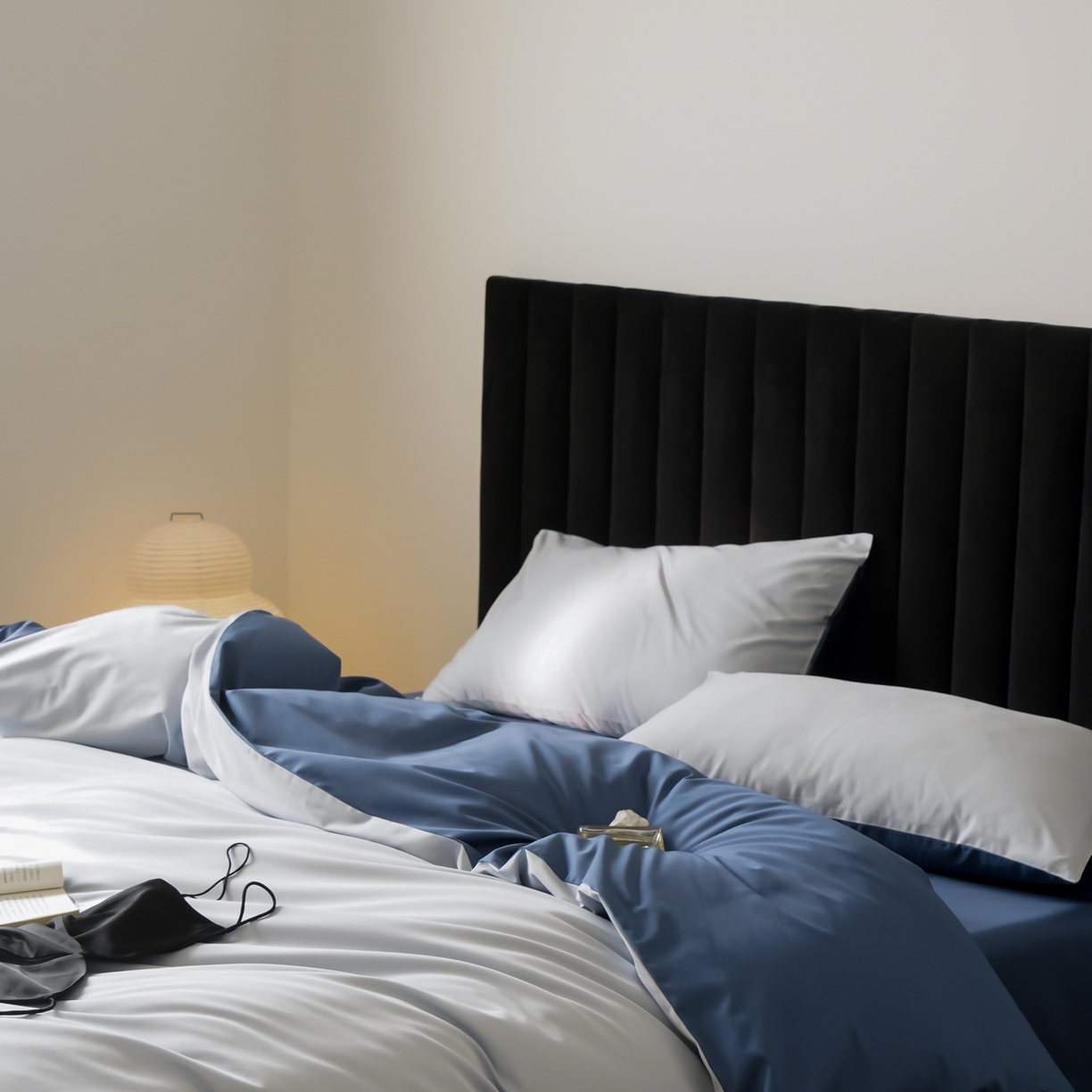 91家纺网 家纺一手货源 找家纺 玉宇阁家居 2026春夏新款50S双股全棉纯棉贡缎拼色四件套 锡兰星海