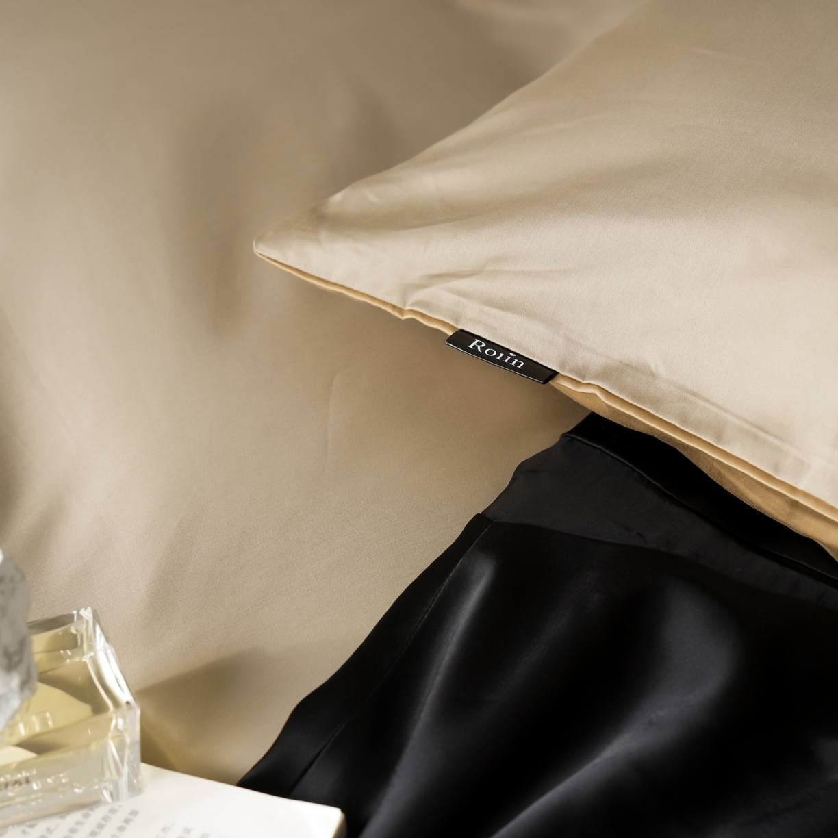 91家纺网 家纺一手货源 找家纺 玉宇阁家居 2026春夏新款50S双股全棉纯棉贡缎拼色四件套 春曦暖茶