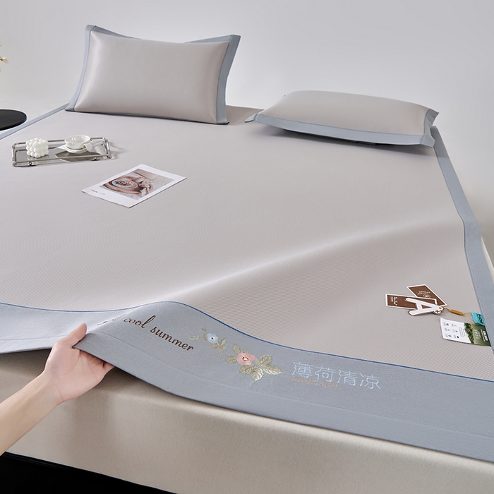 91家纺网 家纺一手货源 找家纺 小牛席业 2026新款双PE高凉感-薄荷清凉冰丝席凉席藤席竹席草席凉感席 香槟