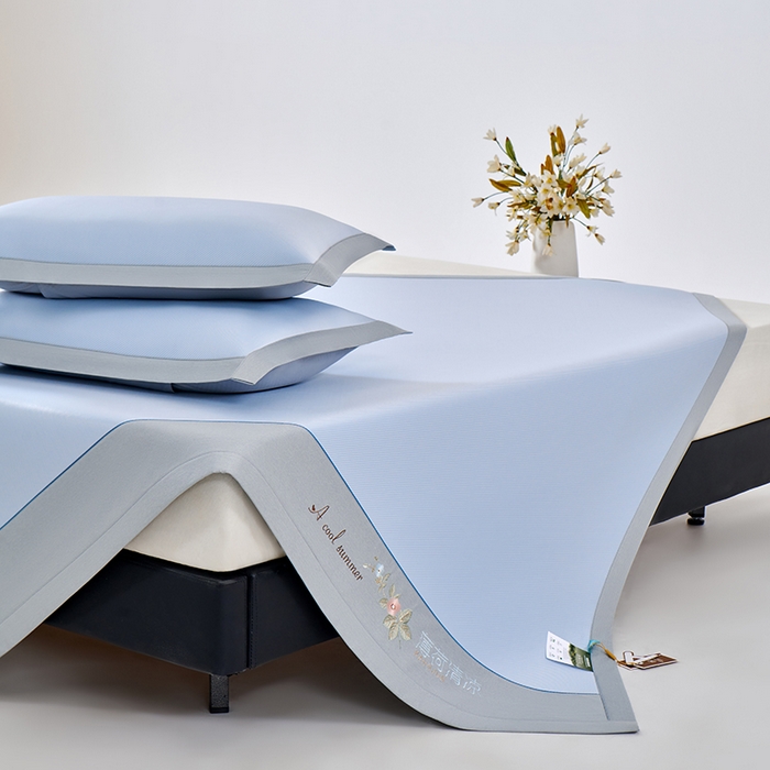 91家纺网 家纺一手货源 找家纺 （总）小牛席业 2026新款双PE高凉感-薄荷清凉冰丝席凉席藤席竹席草席凉感席