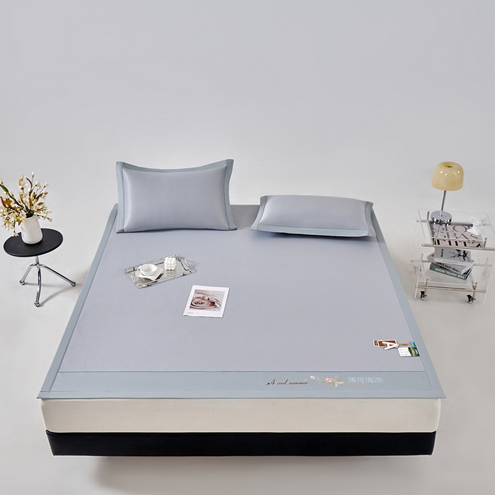 91家纺网 家纺一手货源 找家纺 小牛席业 2026新款双PE高凉感-薄荷清凉冰丝席凉席藤席竹席草席凉感席 灰色