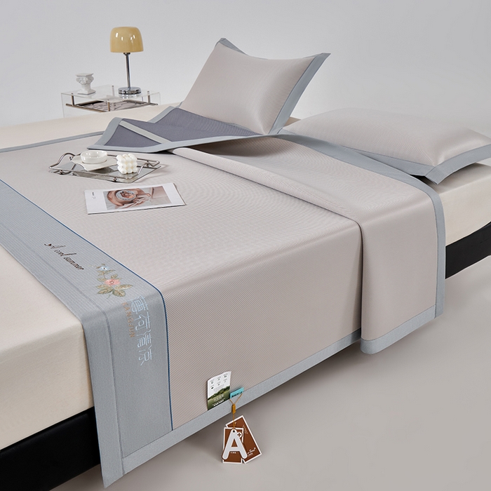 91家纺网 家纺一手货源 找家纺 小牛席业 2026新款双PE高凉感-薄荷清凉冰丝席凉席藤席竹席草席凉感席 香槟