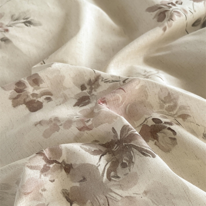 91家纺网 家纺一手货源 找家纺 （总）慕晨 2026新款天丝莱赛尔棉麻数码印色织花边被套四件套高级田园美式直播热款