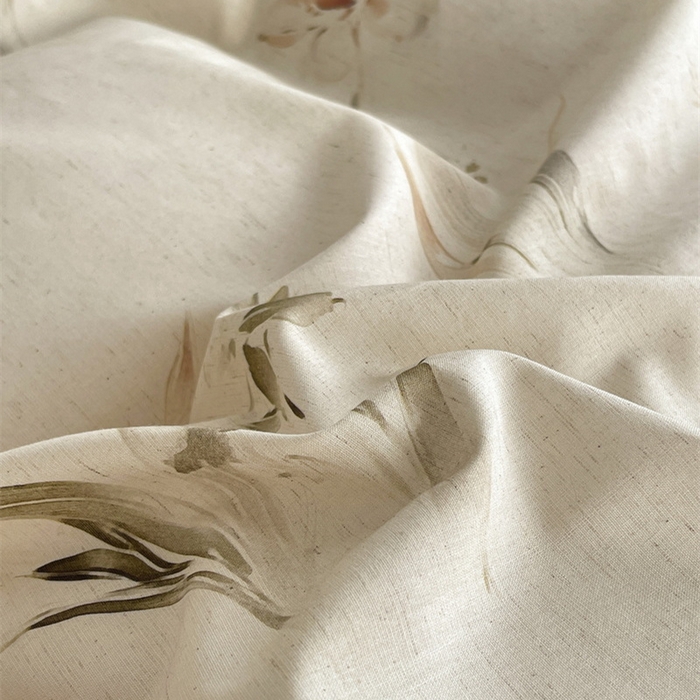 91家纺网 家纺一手货源 找家纺 慕晨 2026新款天丝莱赛尔棉麻数码印色织花边被套四件套高级田园美式直播热款 丁岚