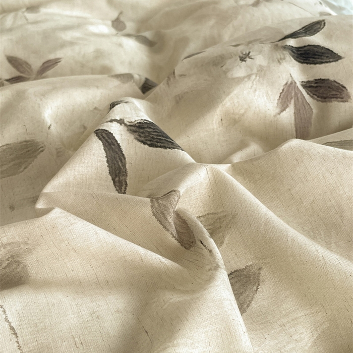 91家纺网 家纺一手货源 找家纺 慕晨 2026新款天丝莱赛尔棉麻数码印色织花边被套四件套高级田园美式直播热款 漫夏