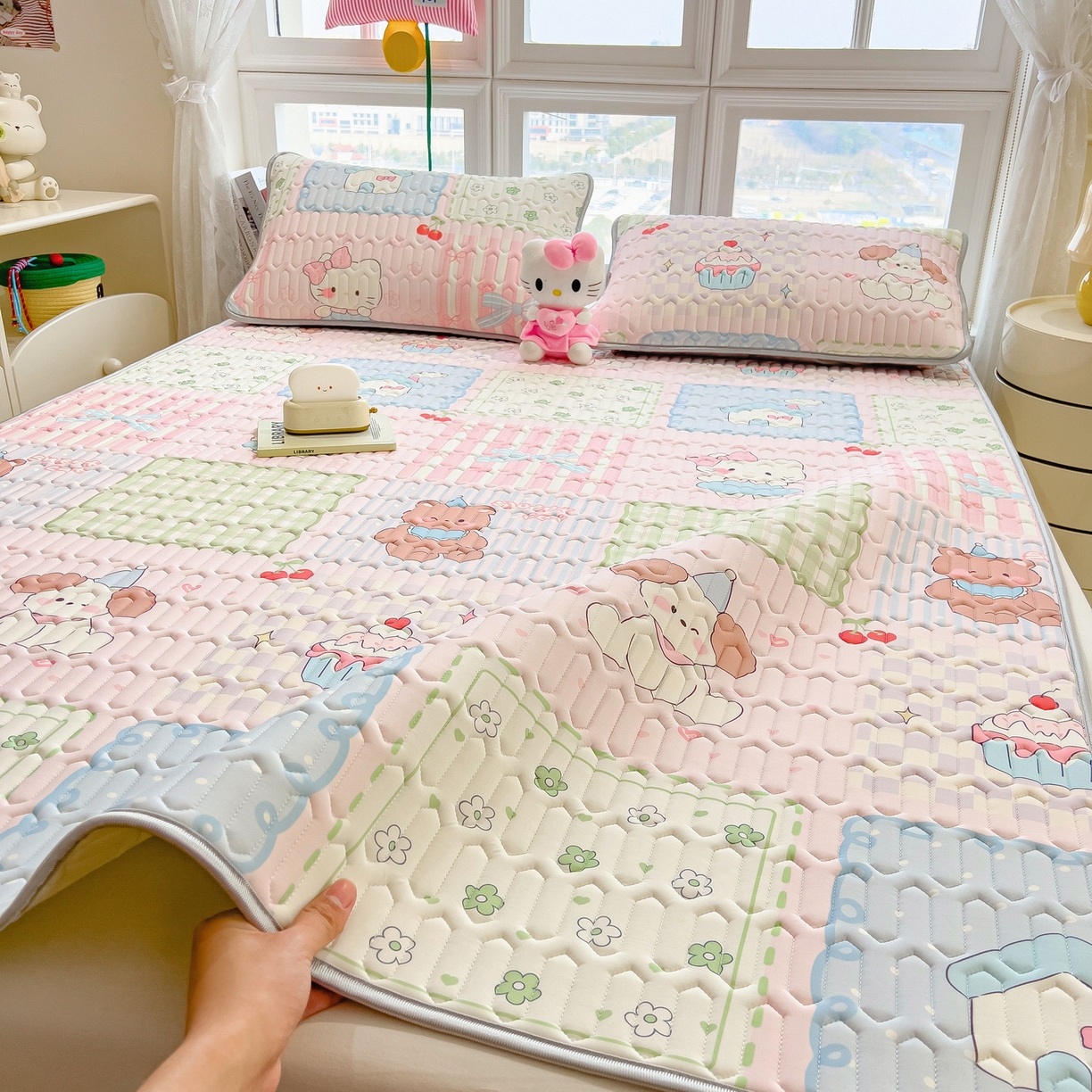 91家纺网 家纺一手货源 找家纺 （总）丝羽坊 2026新款高密凉感丝印花乳胶凉席-平铺款