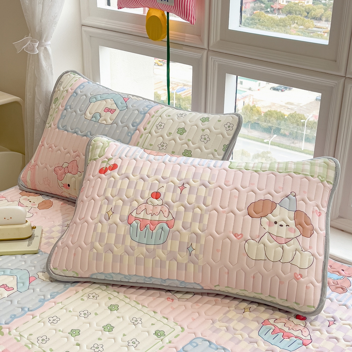 91家纺网 家纺一手货源 找家纺 （总）丝羽坊 2026新款高密凉感丝印花乳胶凉席-平铺款