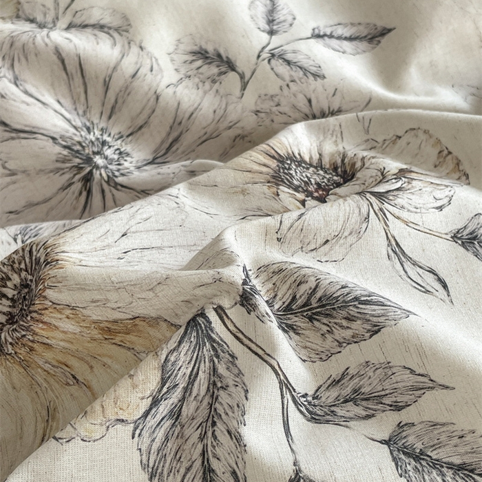 91家纺网 家纺一手货源 找家纺 慕晨 2026新款天丝莱赛尔棉麻数码印色织花边被套四件套高级田园美式直播热款 清缕