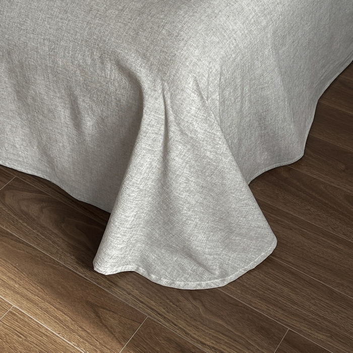 91家纺网 家纺一手货源 找家纺 慕晨 2026新款天丝莱赛尔棉麻数码印色织花边被套四件套高级田园美式直播热款 云堇