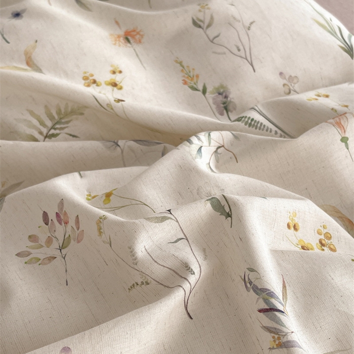 91家纺网 家纺一手货源 找家纺 慕晨 2026新款天丝莱赛尔棉麻数码印色织花边被套四件套高级田园美式直播热款 云芍