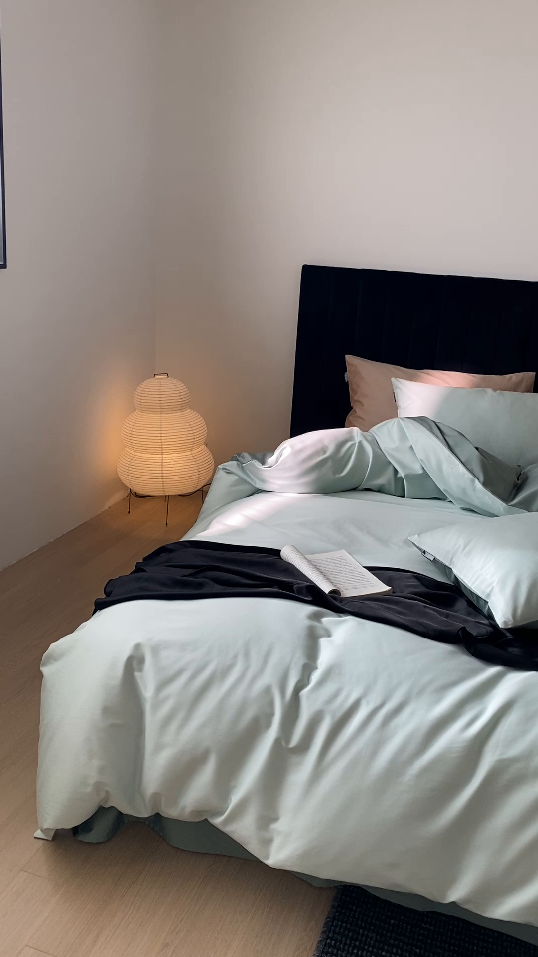 91家纺网 家纺一手货源 找家纺 玉宇阁家居 2026春夏新款50S双股全棉纯棉贡缎拼色四件套 奶酪薄荷