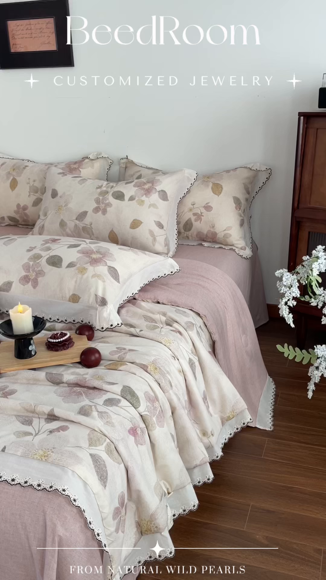 91家纺网 家纺一手货源 找家纺 （总）慕晨 2026新款天丝莱赛尔棉麻数码印色织花边夏被四件套高级田园美式直播热款