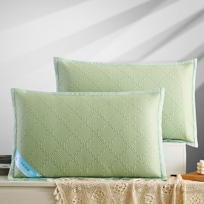 91家纺网 家纺一手货源 找家纺 小牛席业 2026新款藤蔓蝶香冷感豆豆枕套凉枕套夏天枕套冰丝枕套竹枕套藤枕套冰藤枕套 藤蔓碟香冷感豆豆枕套-绿色