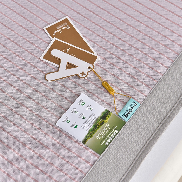 91家纺网 家纺一手货源 找家纺 小牛席业 2026新款条纹爱家熊猫冰丝席（床笠款）藤席冰藤席冰丝席可机洗凉感冰丝席豆豆席PE霸王 粉色