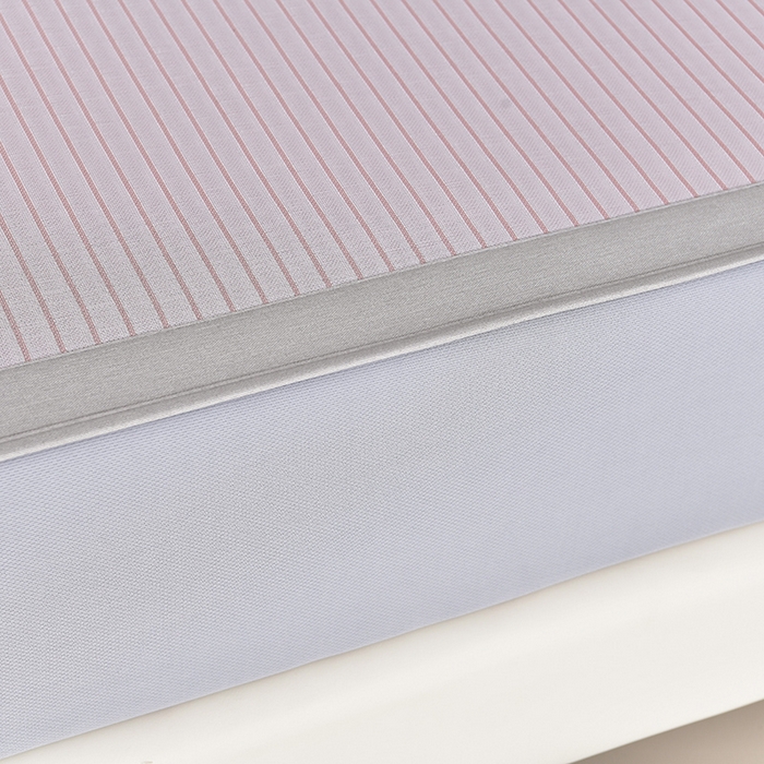 91家纺网 家纺一手货源 找家纺 小牛席业 2026新款条纹爱家熊猫冰丝席（床笠款）藤席冰藤席冰丝席可机洗凉感冰丝席豆豆席PE霸王 粉色