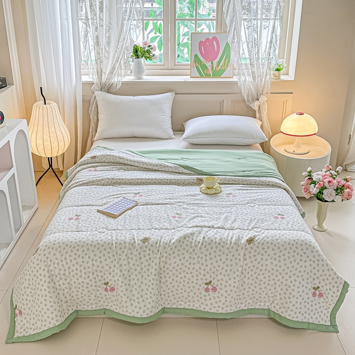 91家纺网 家纺一手货源 找家纺 （总）好欣怡家纺 2026新款水洗棉夏被空调被被子被芯印花小清新夏凉被直播热款