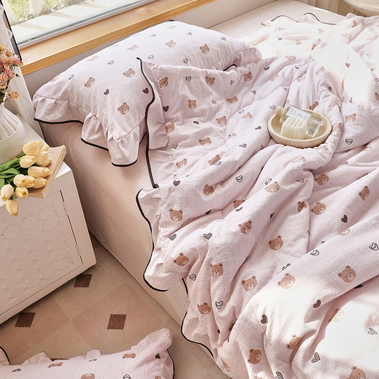 91家纺网 家纺一手货源 找家纺 梵克保罗 2026春夏新款提花色织花边夏被四件套单夏被空调被 雄心未了