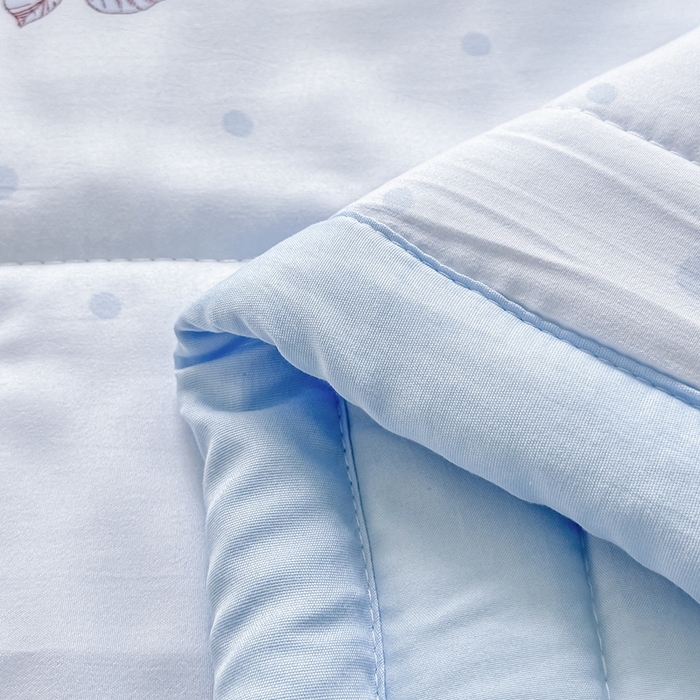 91家纺网 家纺一手货源 找家纺 好欣怡家纺 2026新款水洗棉夏被空调被被子被芯印花小清新夏凉被直播热款水洗棉包边款-蓝樱