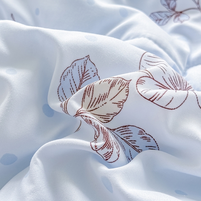 91家纺网 家纺一手货源 找家纺 好欣怡家纺 2026新款水洗棉夏被空调被被子被芯印花小清新夏凉被直播热款水洗棉包边款-蓝樱