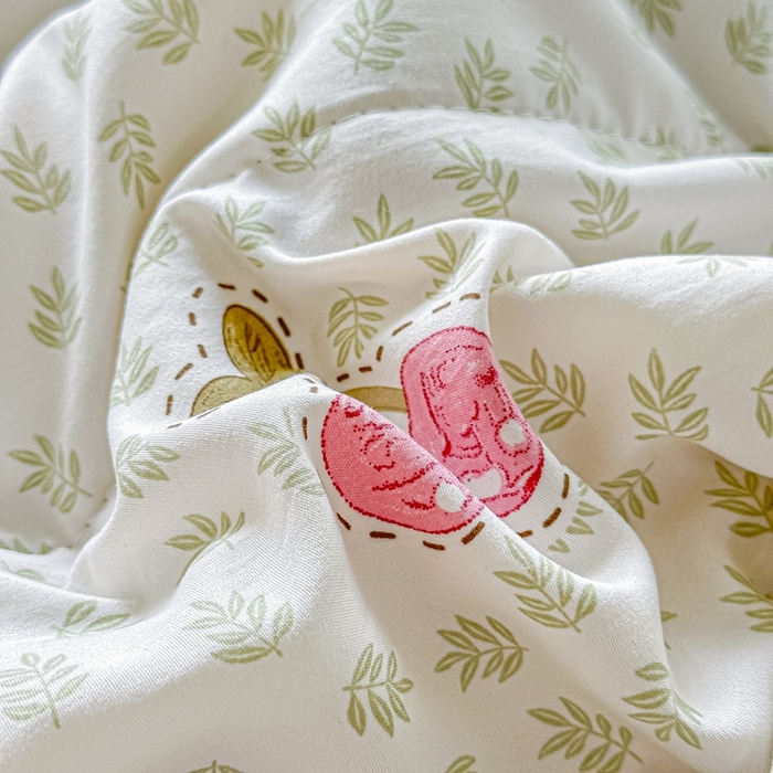 91家纺网 家纺一手货源 找家纺 好欣怡家纺 2026新款水洗棉夏被空调被被子被芯印花小清新夏凉被直播热款水洗棉包边款-樱桃