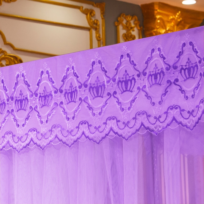 91家纺网 家纺一手货源 找家纺 冉美家纺 2026新款宫廷蚊帐 皇冠 恋情 幻彩 缤纷 皇冠-紫色