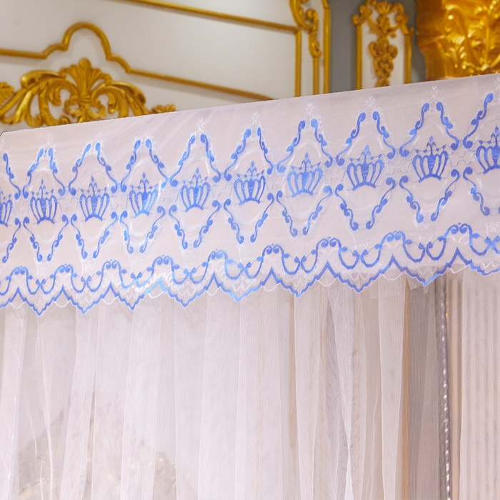 91家纺网 家纺一手货源 找家纺 冉美家纺 2026新款宫廷蚊帐 皇冠 恋情 幻彩 缤纷 皇冠-白色