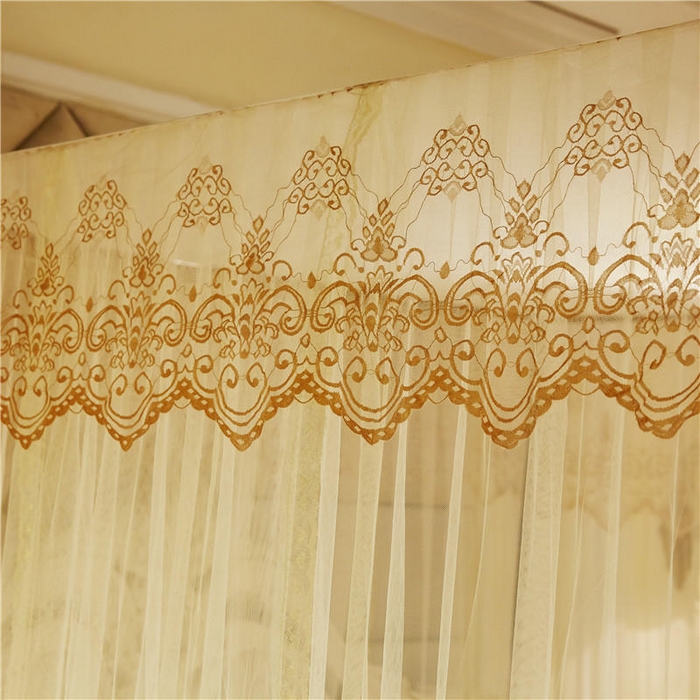 91家纺网 家纺一手货源 找家纺 冉美家纺 2026新款宫廷蚊帐 皇冠 恋情 幻彩 缤纷 繁花-米黄