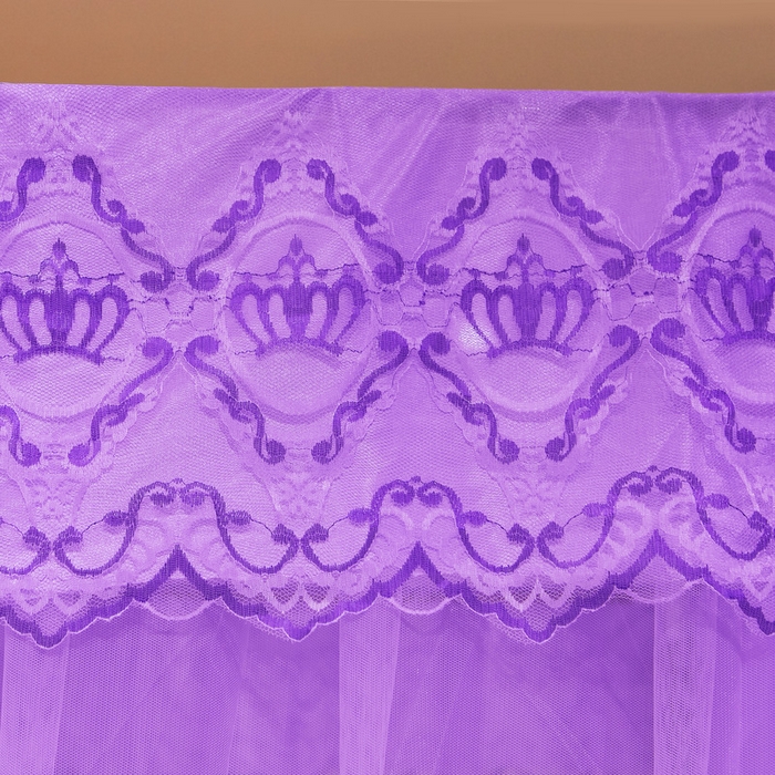 91家纺网 家纺一手货源 找家纺 冉美家纺 2026新款宫廷蚊帐 皇冠 恋情 幻彩 缤纷 皇冠-紫色