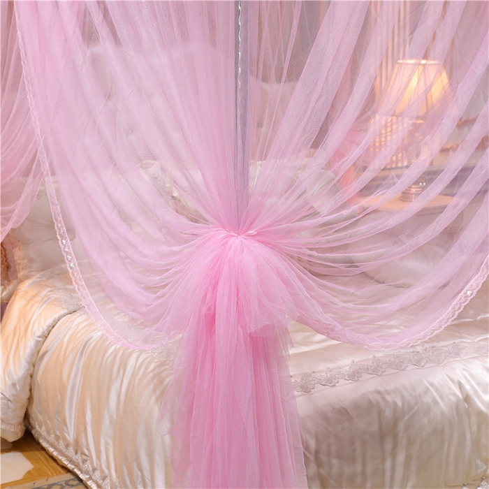 91家纺网 家纺一手货源 找家纺 冉美家纺 2026新款宫廷蚊帐 皇冠 恋情 幻彩 缤纷 幻彩-粉色