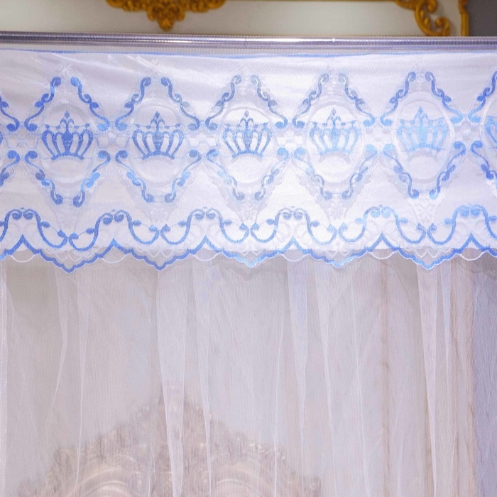 91家纺网 家纺一手货源 找家纺 冉美家纺 2026新款宫廷蚊帐 皇冠 恋情 幻彩 缤纷 皇冠-白色