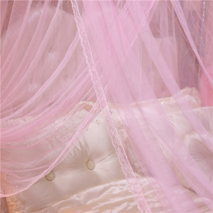 91家纺网 家纺一手货源 找家纺 冉美家纺 2026新款宫廷蚊帐 皇冠 恋情 幻彩 缤纷 幻彩-粉色