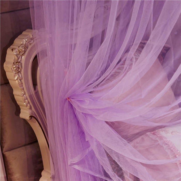 91家纺网 家纺一手货源 找家纺 冉美家纺 2026新款宫廷蚊帐 皇冠 恋情 幻彩 缤纷 繁花-紫色