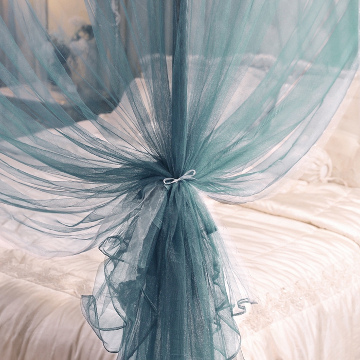 91家纺网 家纺一手货源 找家纺 冉美家纺 2026新款宫廷蚊帐 皇冠 恋情 幻彩 缤纷 缤纷-海蓝