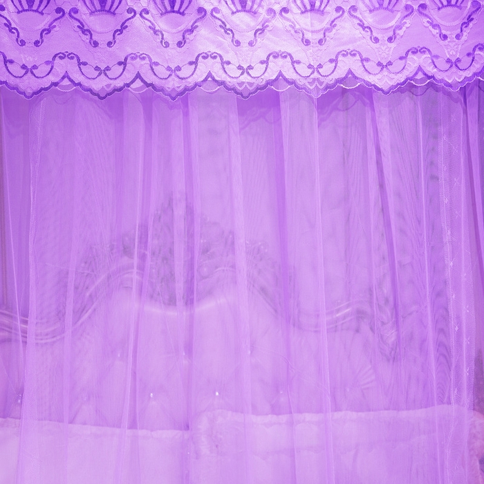 91家纺网 家纺一手货源 找家纺 冉美家纺 2026新款宫廷蚊帐 皇冠 恋情 幻彩 缤纷 皇冠-紫色